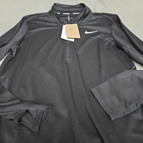 NIKE RUNNING BLACK QUARTER ZIP - SMALL