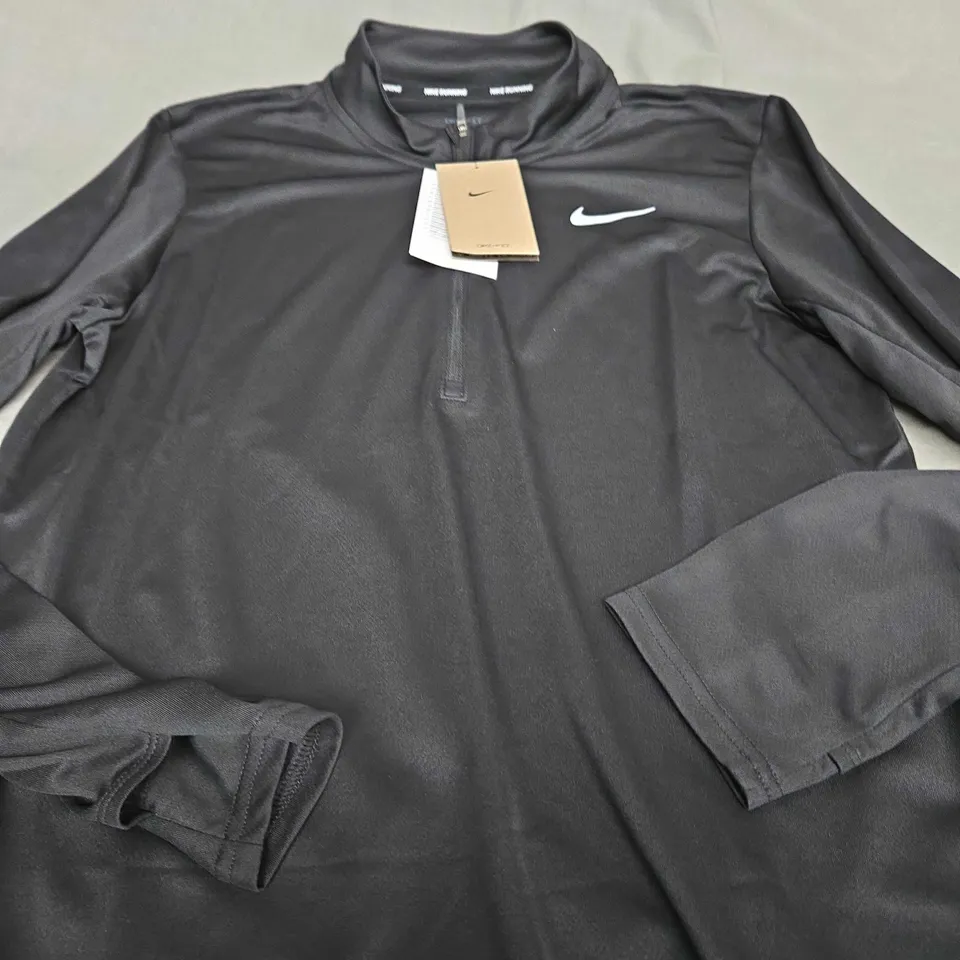 NIKE RUNNING BLACK QUARTER ZIP - SMALL