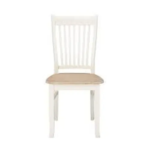 BOXED JULIETTE WOOD AND CREAM CHAIRS - SET OF 2 (1 BOX)