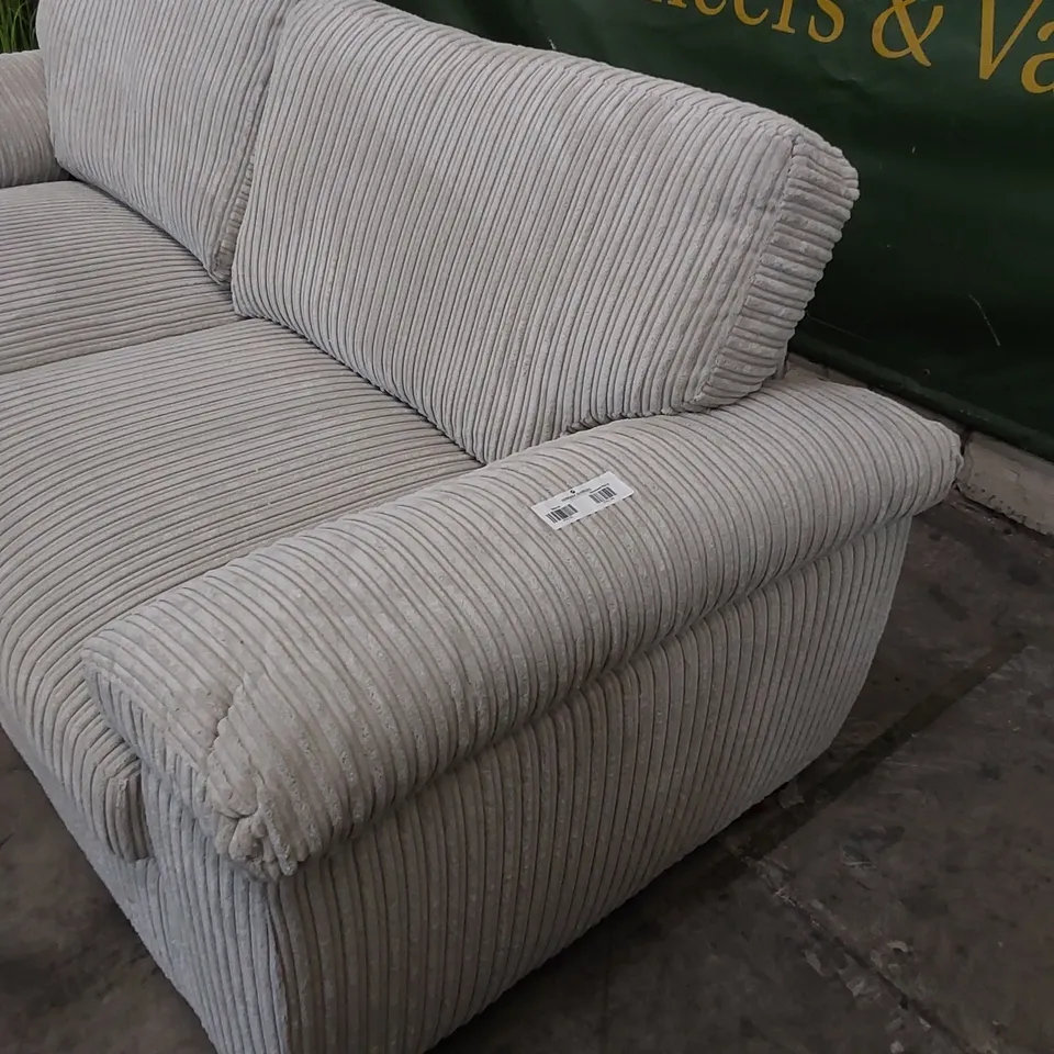 DESIGNER 3 SEATER SOFT FABRIC UPHOLSTERED SOFA