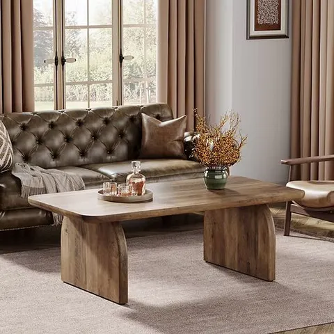 BOXED TRIBESIGNS FARMHOUSE RECTANGULAR COFFEE TABLE, 47.24-INCH ENGINEERED WOOD CENTER