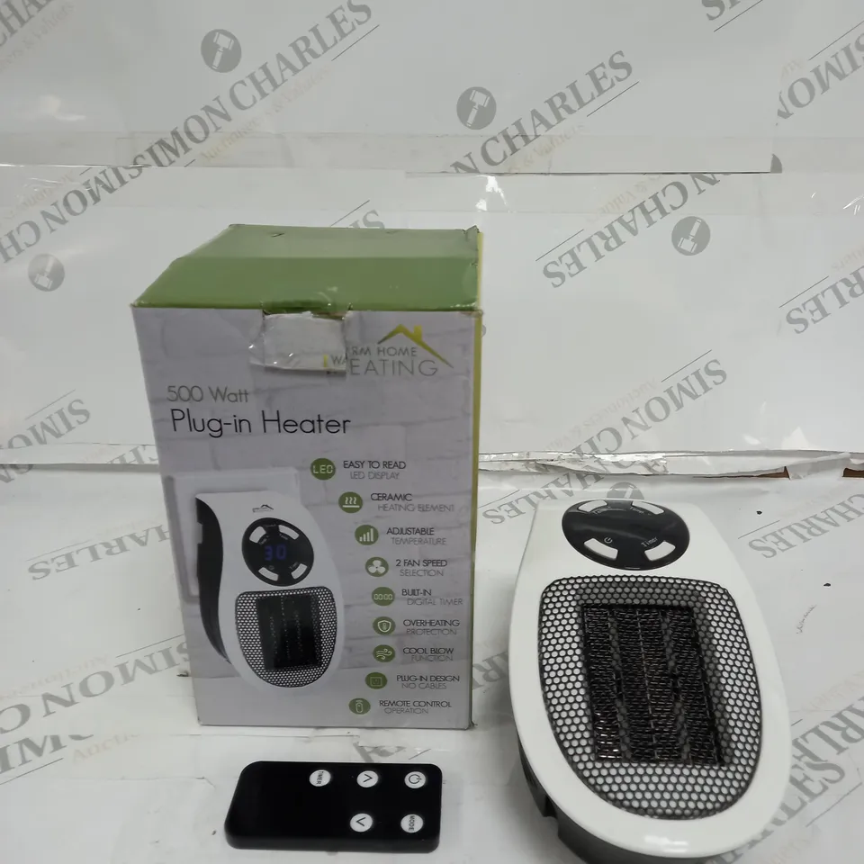 BOXED 500 WATT PLUG-IN HEATER