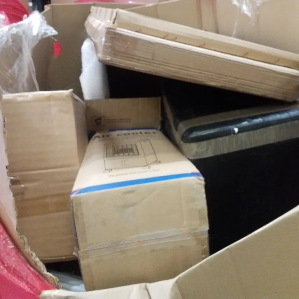 PALLET CONTAINING ASSORTED PRODUCTS INCLUDING AIR COOLER, STROLLER, ADULT BATHTUB, ROLLER BLIND, & CAMPING TENT