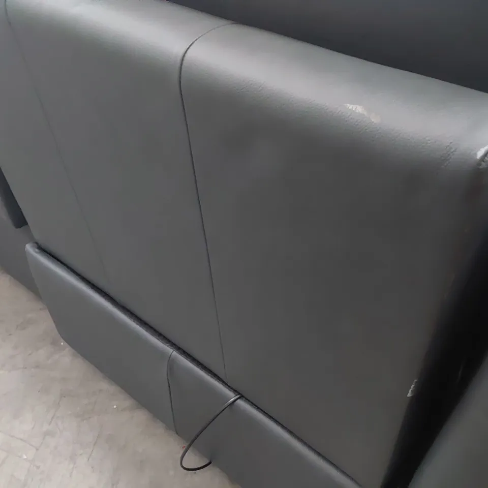 QUALITY BRITISH DESIGNER G PLAN JACKSON POWER RECLINING THREE SEATER SOFA CAMBRIDGE PETROL BLUE LEATHER 