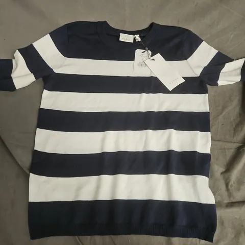 KAFFE KALIZZA STRIPED KNIT TOP – NAVY & WHITE, UK 8 (S)