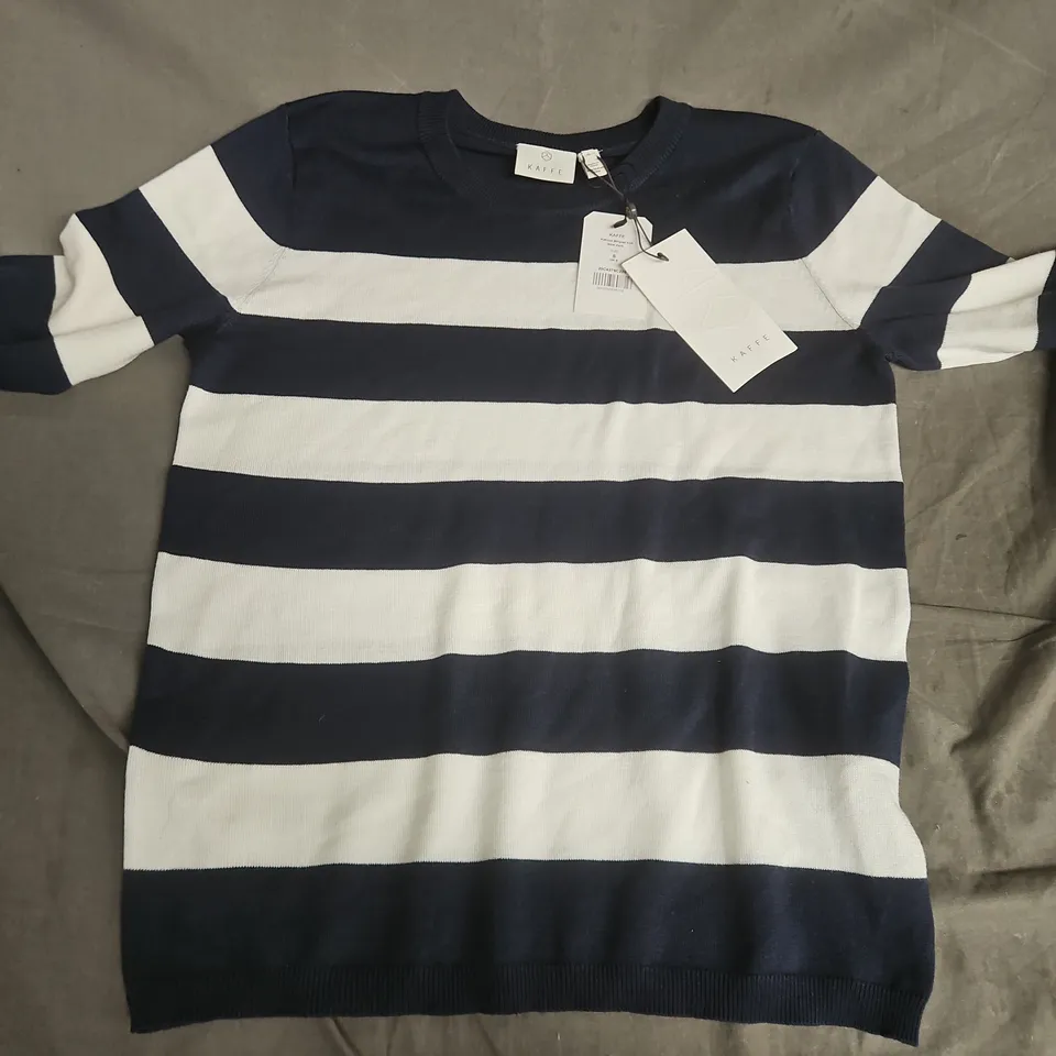 KAFFE KALIZZA STRIPED KNIT TOP – NAVY & WHITE, UK 8 (S)