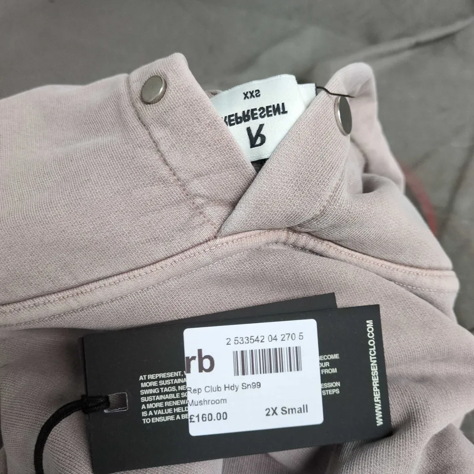 REPRESENT OWNERS' CLUB HOODIE – MUSHROOM – 2X SMALL 