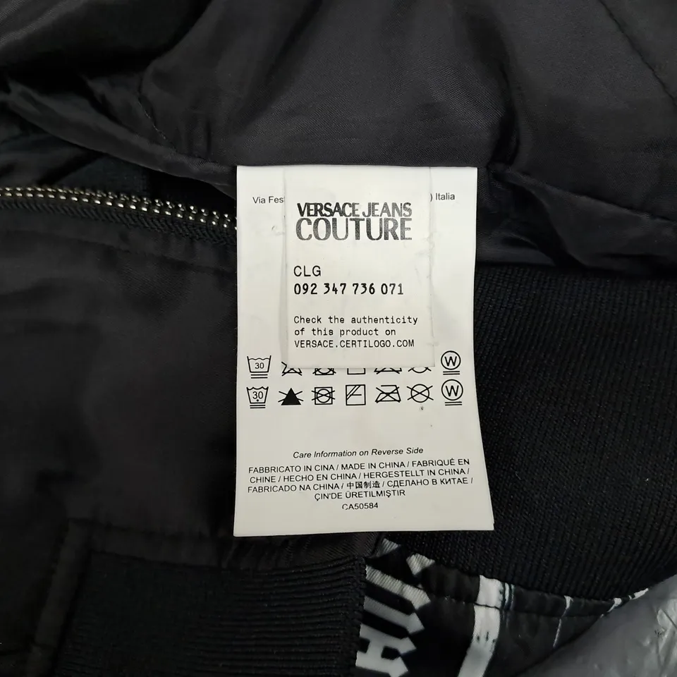 VERSACE JEAN COUTOUR GRAPHIC BOMBER JACKET - SIZE UNSPECIFIED 