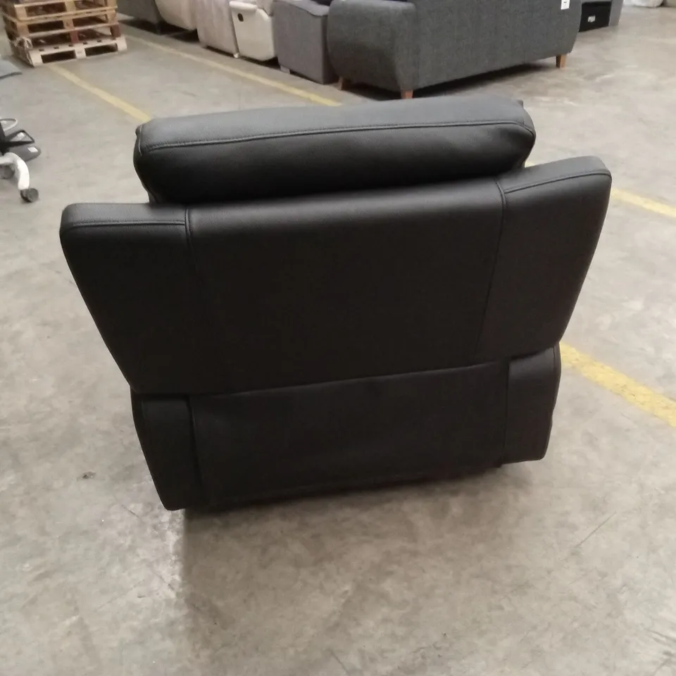 EDISON LUXURY FAUX LEATHER MANUAL RECLINER ARMCHAIR - BLACK RRP £499