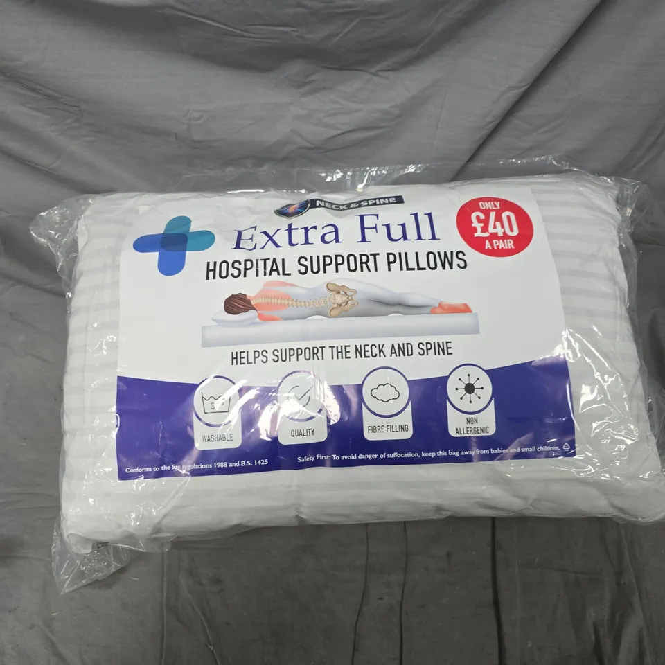 EXTRA FULL HOSPITAL SUPPORT PILLOWS – NECK & SPINE SUPPORT (PAIR)