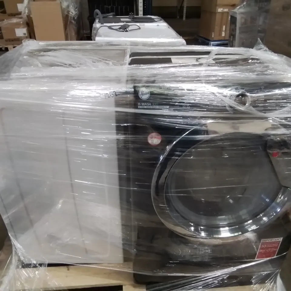 HOOVER 10KG FREESTANDING WASHING MACHINE BLACK AND HOOVER H-WASH 300 FREESTANDING WASHING MACHINE - UNPROCESSED RAW RETURNS