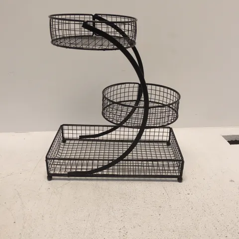 METAL WIRE SPIRAL THREE-TIER STAND