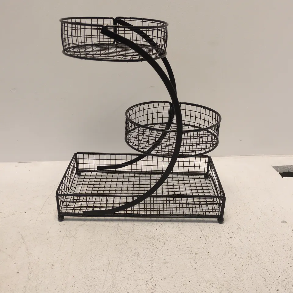 METAL WIRE SPIRAL THREE-TIER STAND