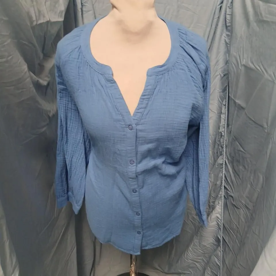 ISLE COLLECTION WOMEN'S BLOUSE – BLUE, UK 14