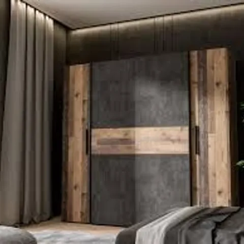 BOXED KORAN 8No 4No WARDROBE, 190.5cm H x 200.1cm W x 61.6cm D - WHITE/SONOMA OAK (4 BOXES)