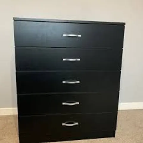 BOXED MAYBERY 5 DRAWER 75CM W CHEST - BLACK