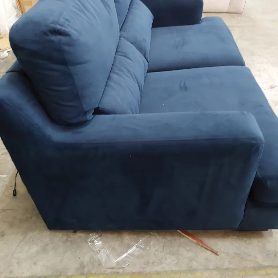 QUALITY BRITISH DESIGNER LOUNGE Co. ROMILEY 2.5 SEATER SOFA MIDNIGHT INDIGO PLUSH FABRIC 