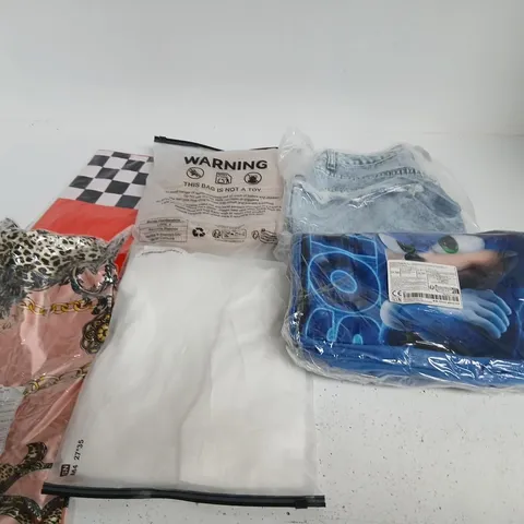 LARGE QUANTITY OF ASSORTED CLOTHING AND ACCESSORIES TO INCLUDE; BAGS, SCARVES AND PJAMAS