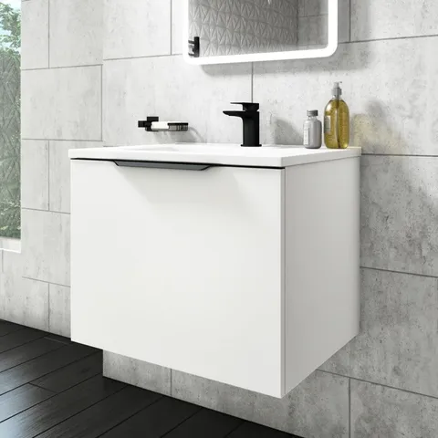 BOXED BRAND NEW SION MATT WHITE 600MM VANITY UNIT