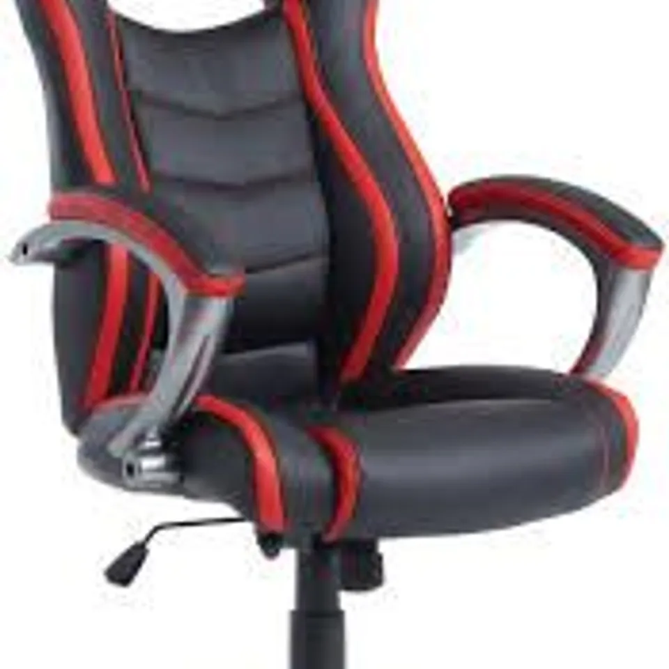 BOXED GAMING CHAIR HIGH BACK OFFICE CHAIR - RED/BLACK (1 BOX)