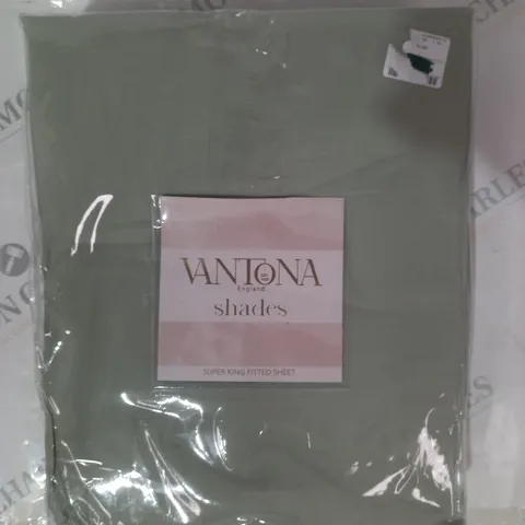 VANTONA SHADES SAGE FITTED SHEET - SUPER KING SIZE