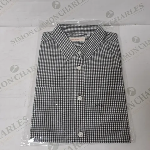 SEALED SET OF 4 BRAND NEW CORPORATIVE STYLE BLACK CHECK WOMENS SHIRT - XXS