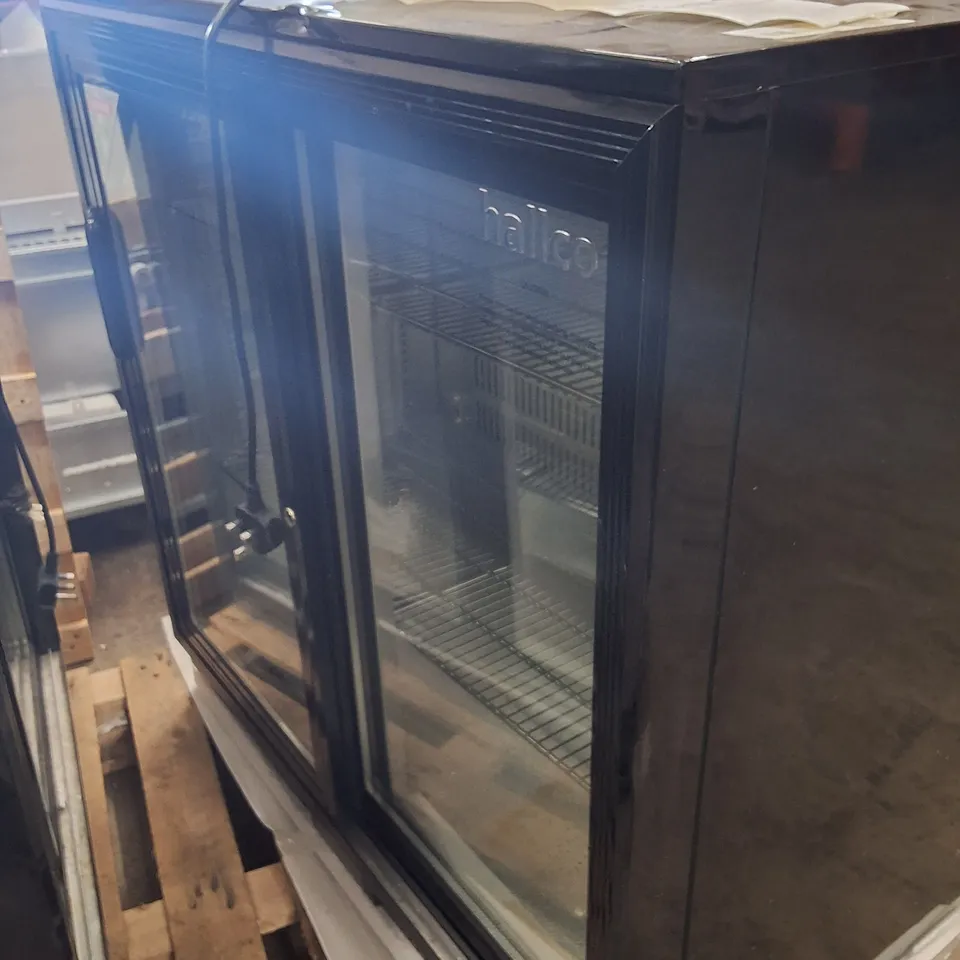 HALLCO HC2BK-SD SLIDING DOUBLE DOOR BOTTLE COOLER
