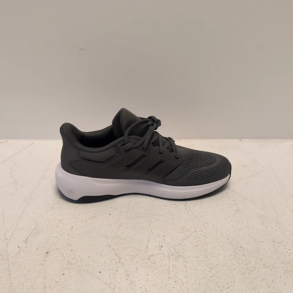 ADIDAS GREY/BLACK RUNNING SHOE WITH WHITE SOLE (UK 9)