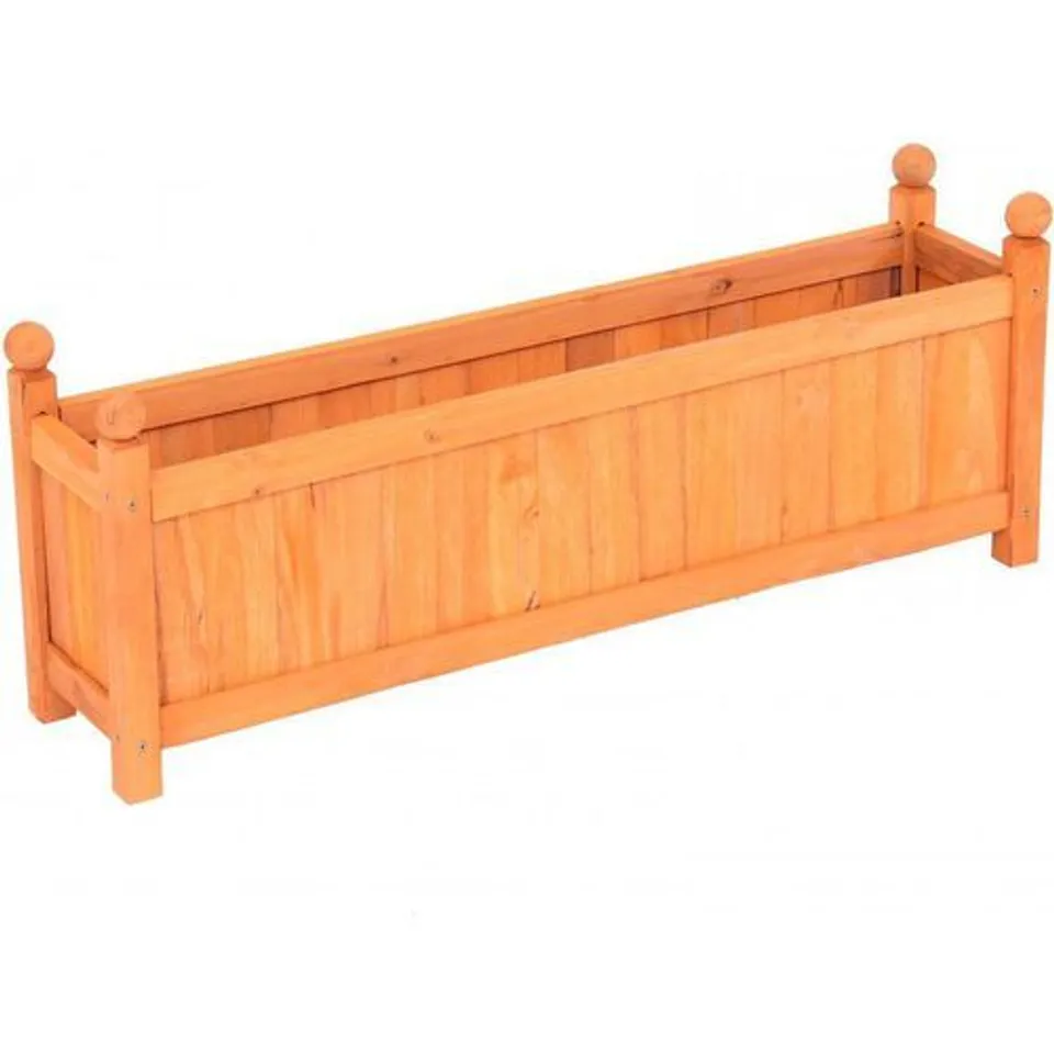 LARGE WOODEN RECTANGULAR FLOWER PLANTER 