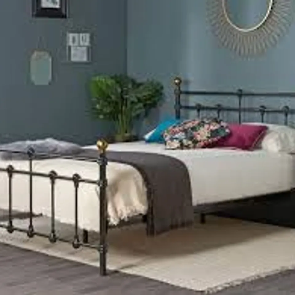 BOXED BIRLEA ATLAS DOUBLE BLACK BED (1 BOX)