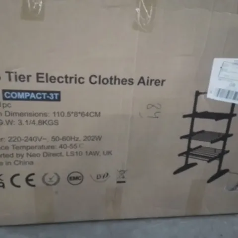 BOXED NEO COMPACT 3 TIER ELECTRIC CLOTHES AIRER 