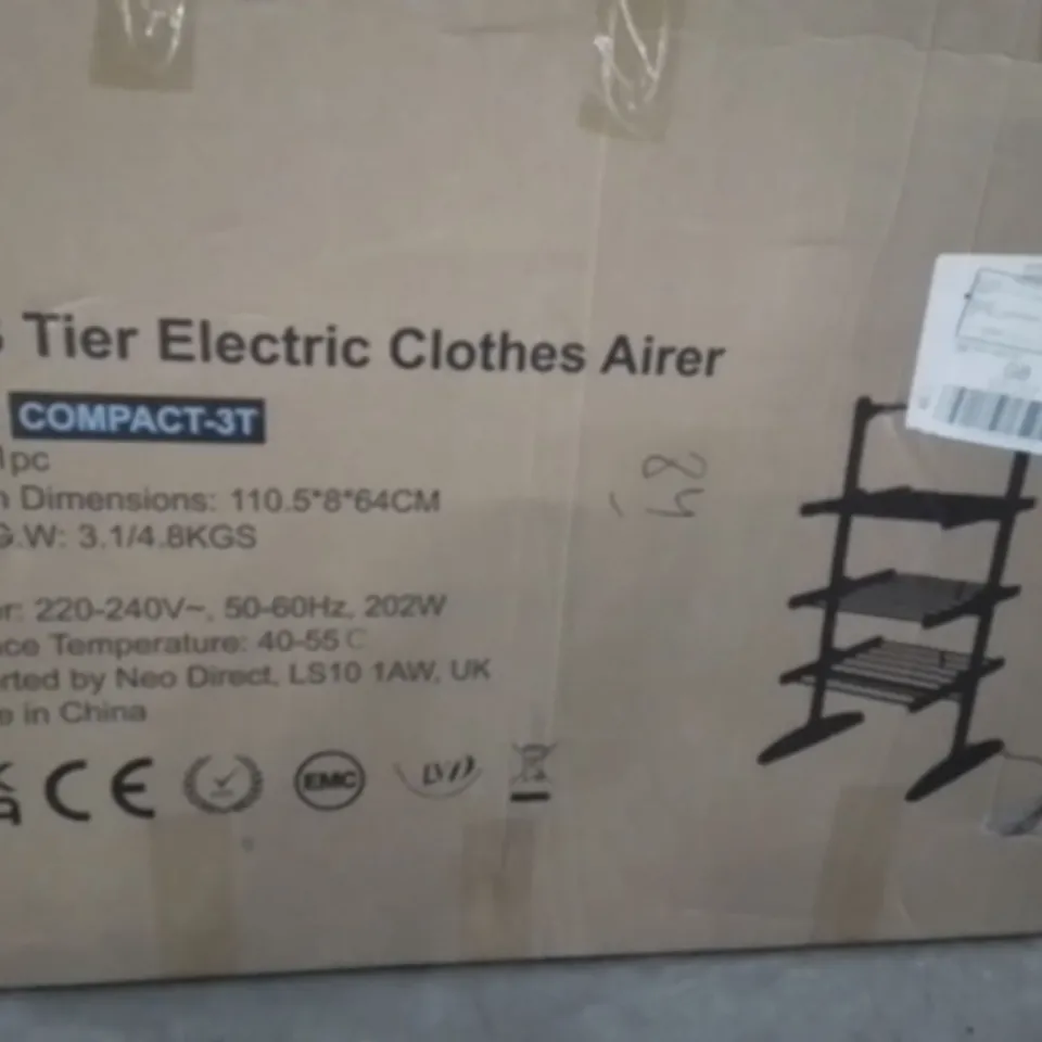 BOXED NEO COMPACT 3 TIER ELECTRIC CLOTHES AIRER 