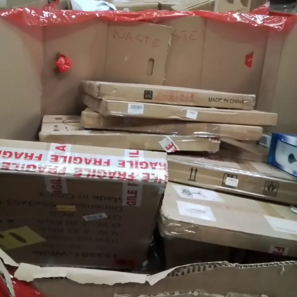 PALLET OF ASSORTED HOUSEHOLD GOODS AND PRODUCTS TO INCLUDE;TOILET SEAT,DOUGH MIXER,DUMBBELL