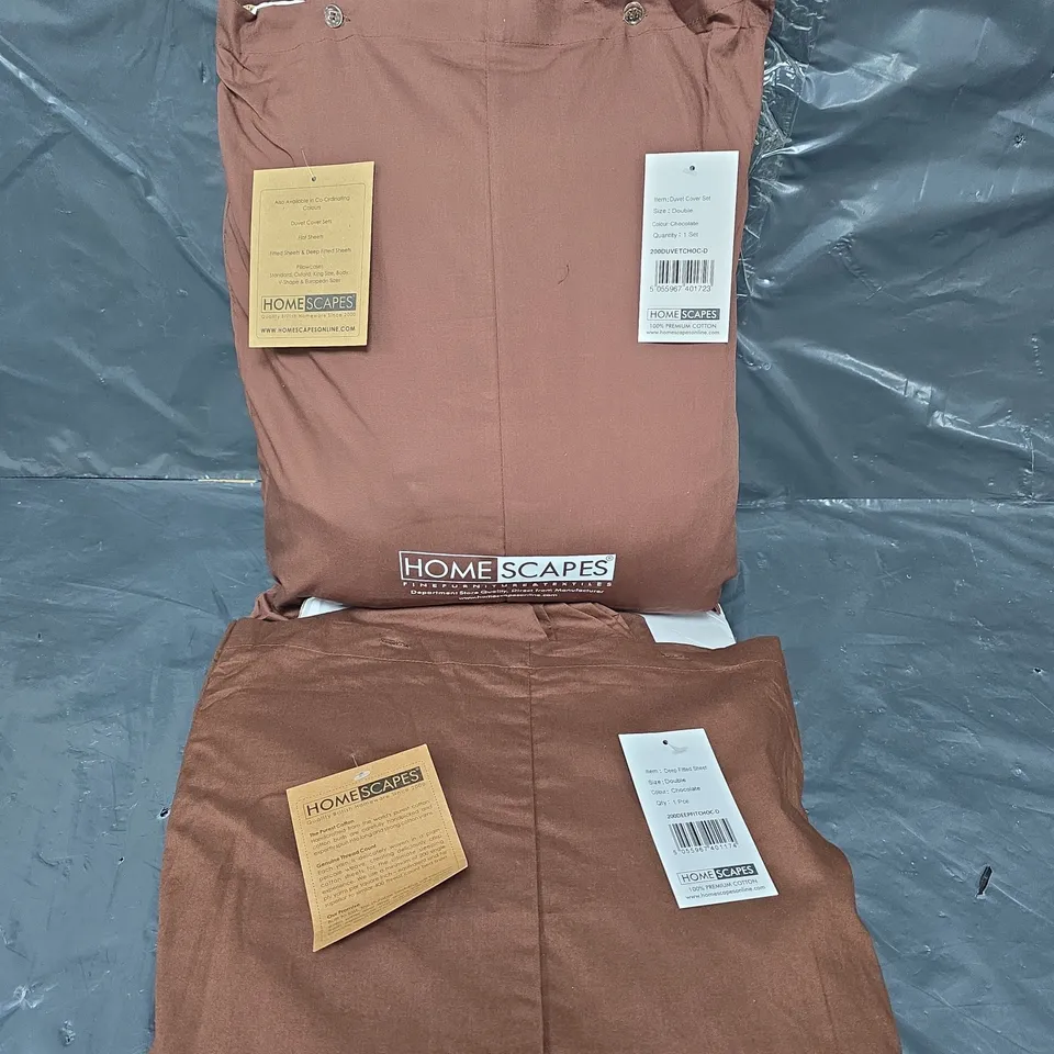 HOME SCAPES BEDDING SET IN CHOCOLATE - DOUBLE 
