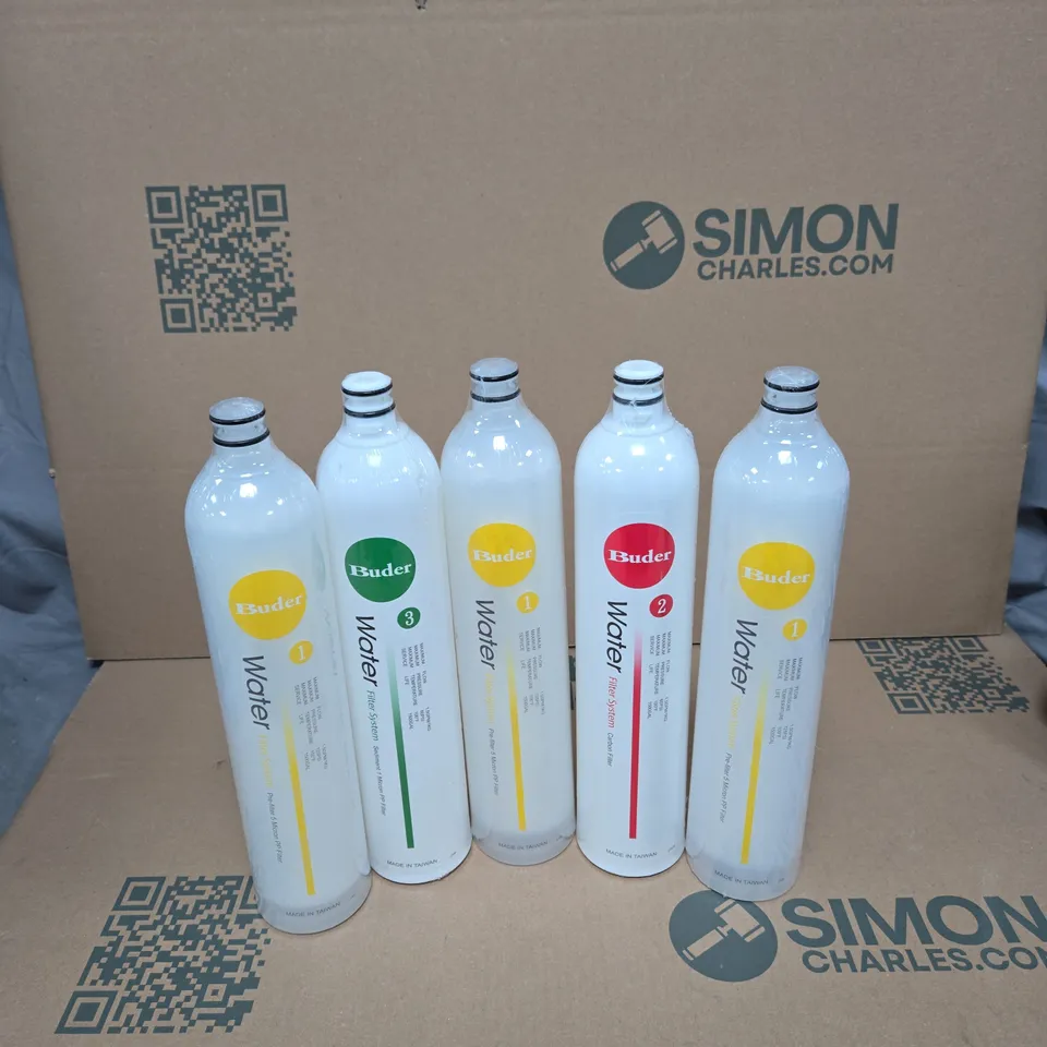 5 ASSORTED BUDER WATER FILTERS