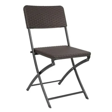 BOXED BOLERO RATTAN FOLDING CHAIRS BROWN (PACK OF 2)