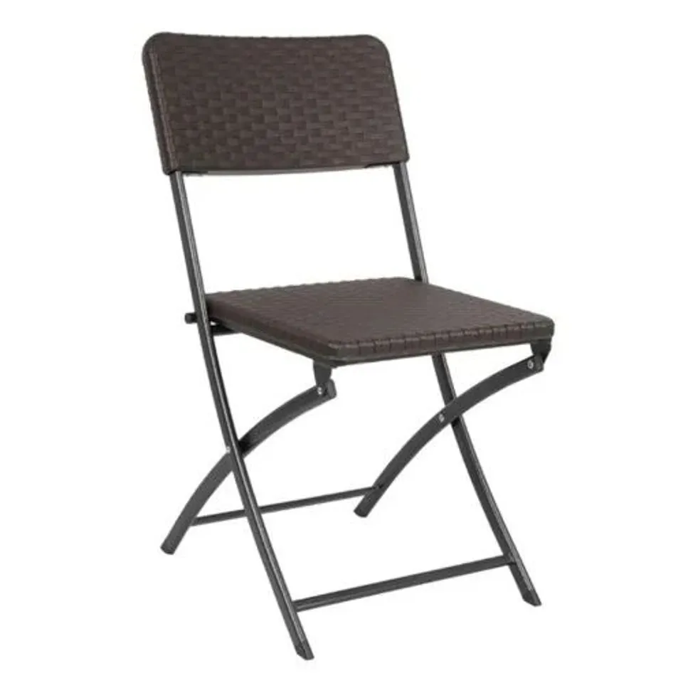BOXED BOLERO RATTAN FOLDING CHAIRS BROWN (PACK OF 2)