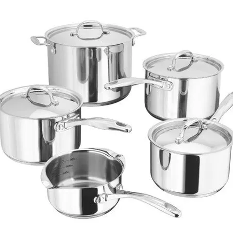 BOXED STELLAR 7000 5 PIECE STAINLESS STEEL COOKWARE SET