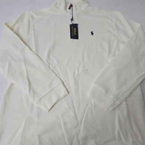 POLO RALPH LAUREN WHITE KNIT QUARTERβZIP TOP - SIZE 2XL