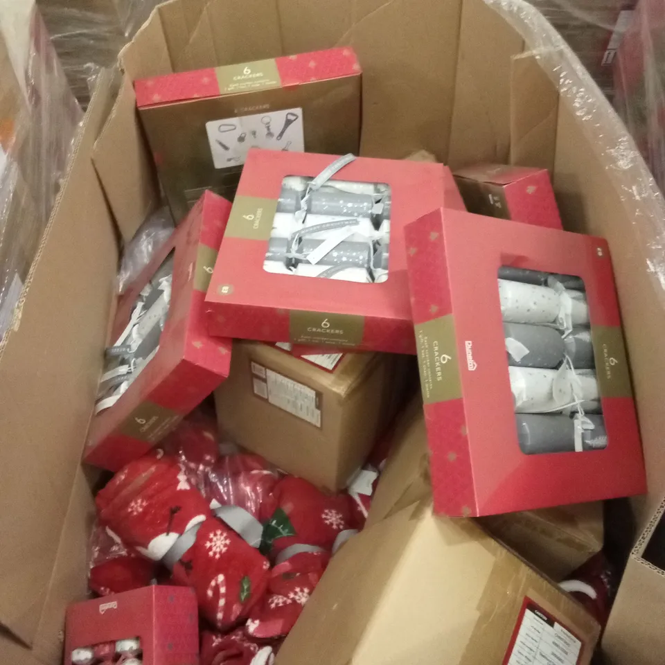 PALLET TO CONTAIN A LARGE QUANTITY OF CHRISTMAS CRACKERS AND CHRISTMAS FLEECE THROWS