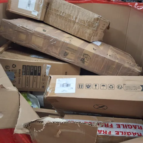 PALLET OF ASSORTED HOUSEHOLD GOODS AND PRODUCTS TO INCLUDE;SUITCASES,DRY WALL SANDER,STORAGE DRAWERS