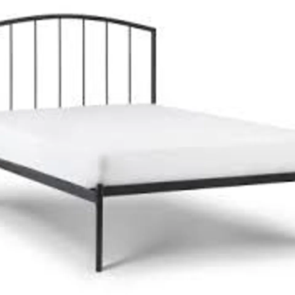 BOXED ONYXBED 135CM SATIN BLACK ,  1OUT OF 2 BOXES , CONTAINING HEADBOARD , FOOTEND  AND SLATS 