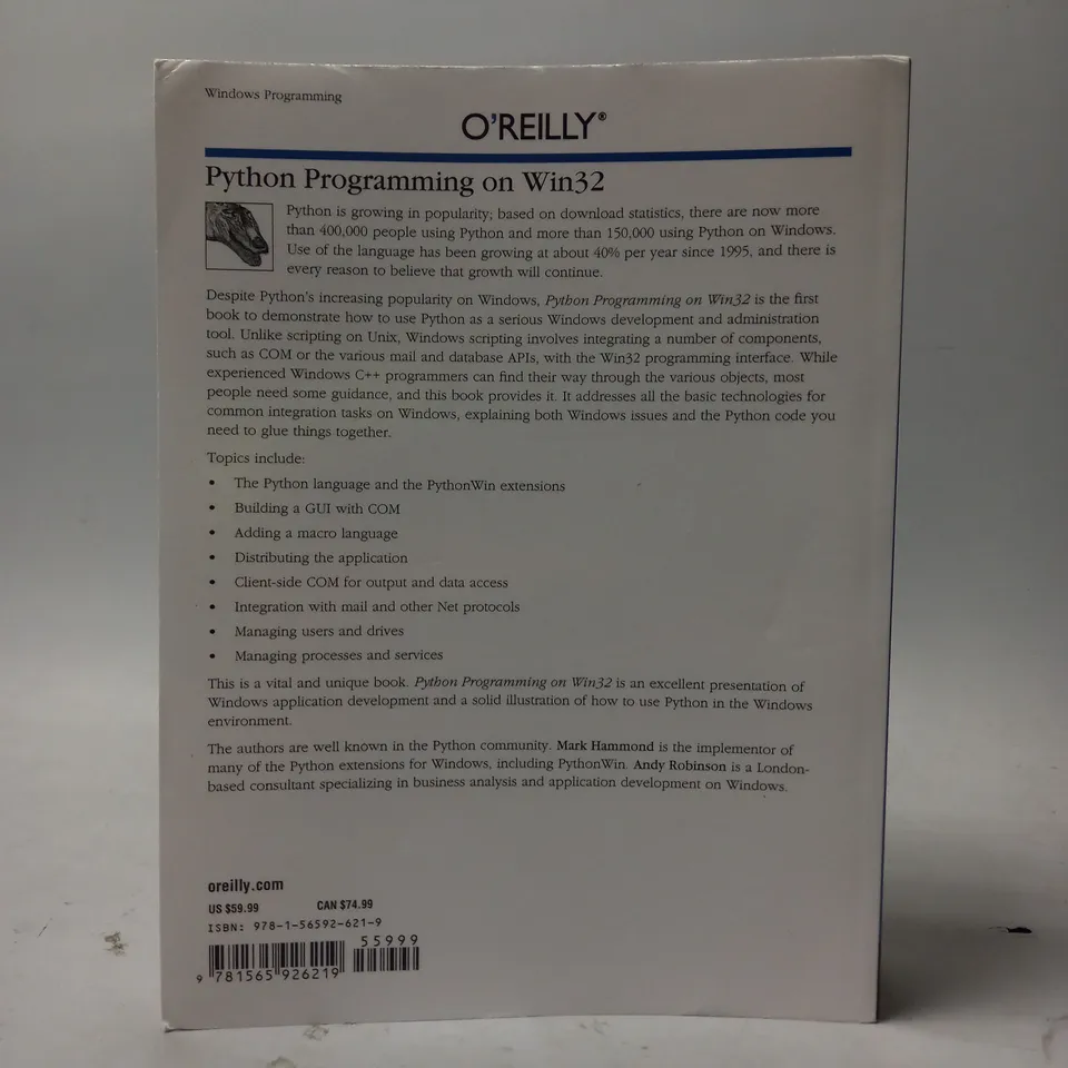 O'REILLY PYTHON PROGRAMMING ON WIN32 