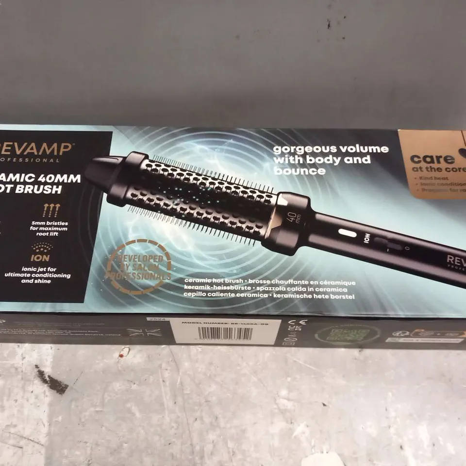 BOXED REVAMP PROFESSIONAL CERAMIC 40MM HOT BRUSH BR-1400A-GB