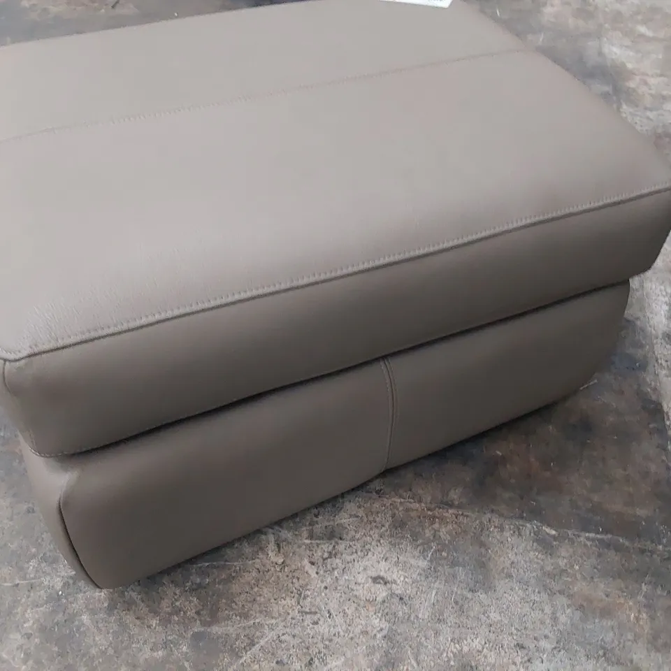 QUALITY BRITISH DESIGNER G PLAN SEATTLE STORAGE FOOTSTOOL CAPRI MUSHROOM LEATHER 