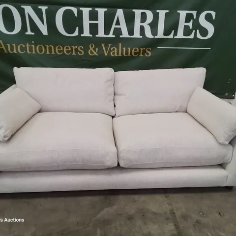 QUALITY BRITISH DESIGNER LOUNGE Co. 2.5 SEATER SOFA WITH BOLSTER CUSHIONS NATURAL FABRIC