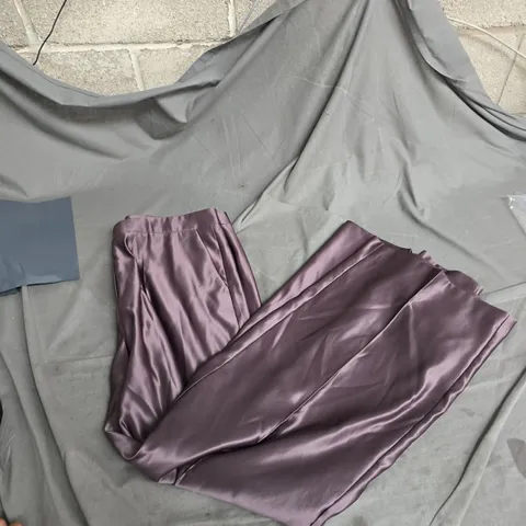 ZARA WOMEN’S SATIN TROUSERS – PURPLE LILAC, SIZE XL