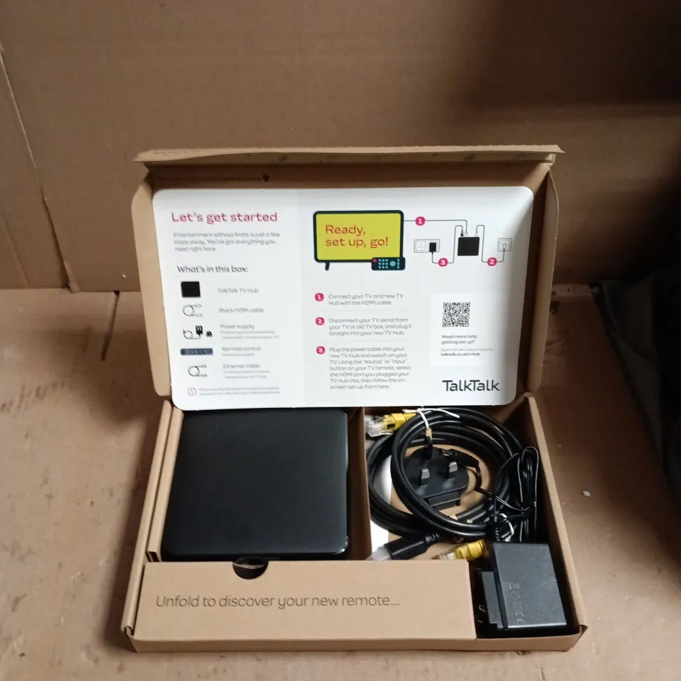 TALKTALK TV SET-TOP BOX WITH REMOTE & CABLES