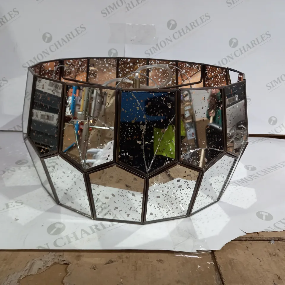 JOHN LEWIS ROMY MIRRORED GLASS PENTAGON CEILING LIGHT, STAINLESS STEEL