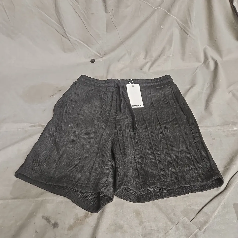 CHOIXX JACQUARD RESORT SHORTS IN BLACK SIZE S